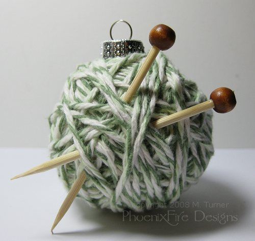 Yarn Ball Christmas Tree Ornament By PhoenixFireDesigns @Flickr: I made this as