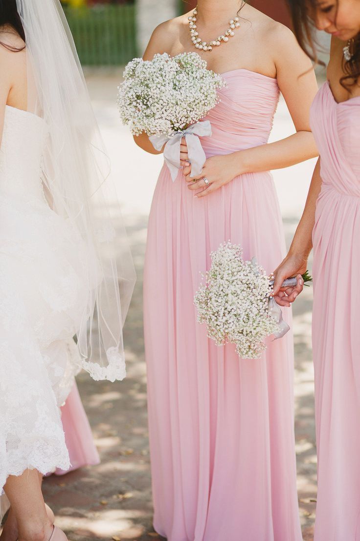 Bridesmaids in pink. | Romantic & Pink Wedding Inspiration