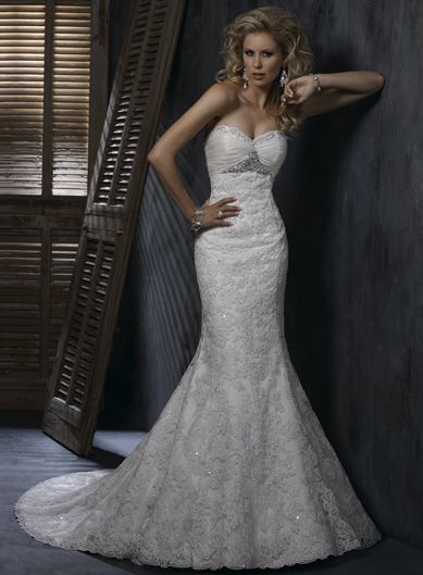 Sweetheart Trumpet / Mermaid Ruffle Lace bridal gown,wedding designers,wedding d