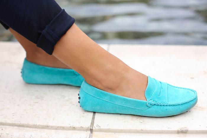 Turquoise Andy Tom flats. Super cute!