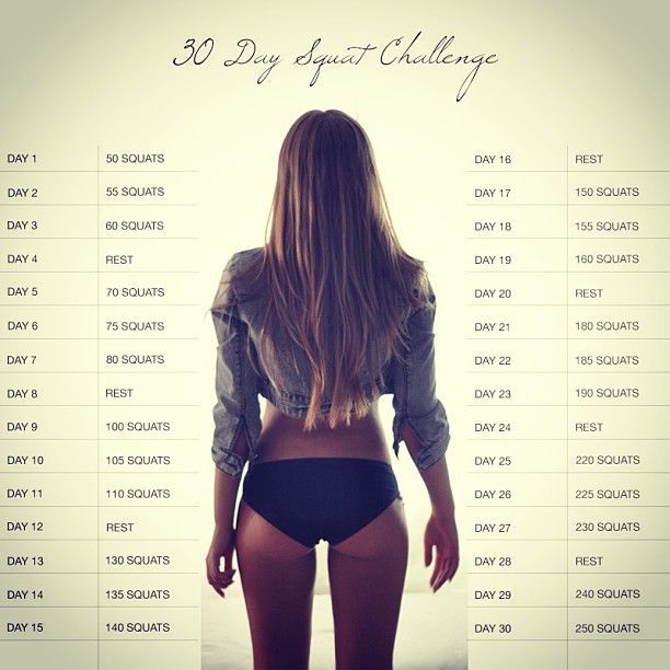 30 day squat challenge~ not sure if I could do this or not but is love to try it