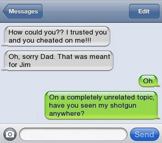 humorous text messages | Funny Text Messages – Sorry Dad, that was meant for Jim