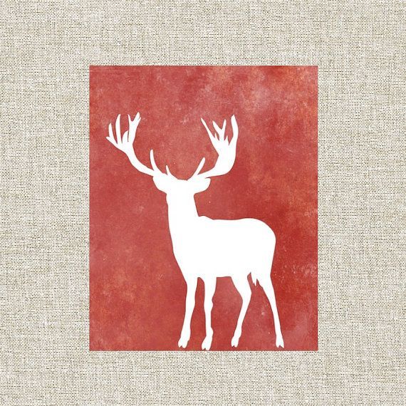 red white deer Christmas decor