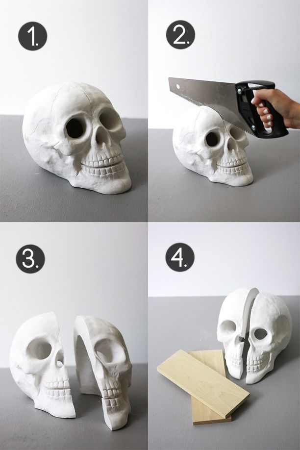 Skull Bookends DIY | The Band Wife This looks AWESOME!