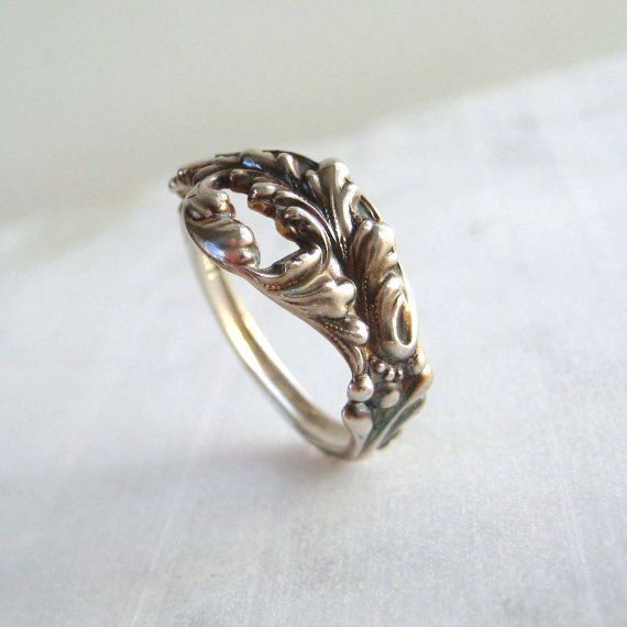 Antique Sterling Silver Spoon Ring Repurposed by Joyousworld