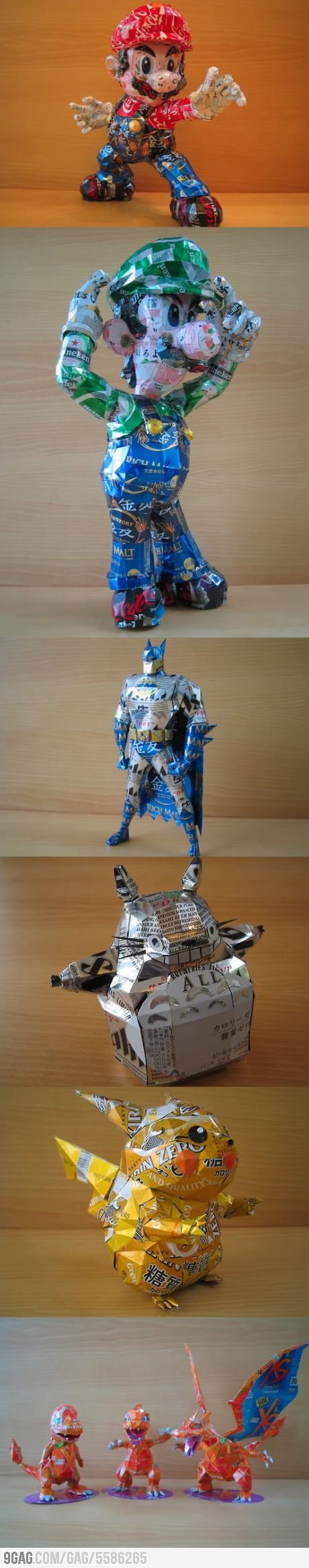Awesome characters made out of aluminum cans