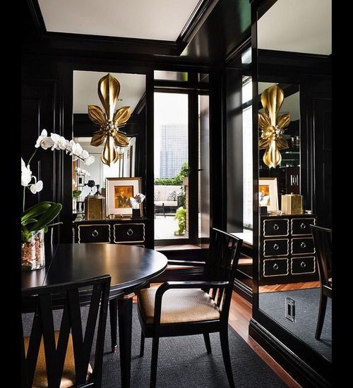 Black rooms has a sense of sophistication and elegance