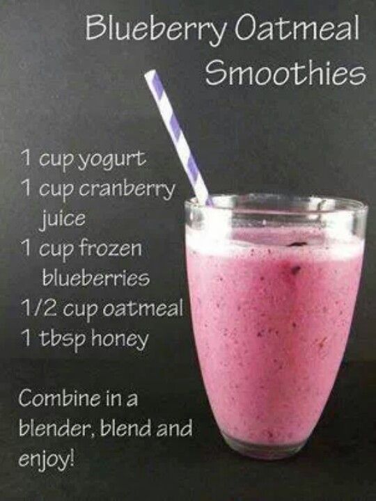 Blueberry Oat Smoothie — So yummy, but 500 calories!  eek!  Learned my lesson t