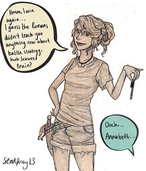 Even though Percy has riptide and his magic water powers, I think Annabeth would