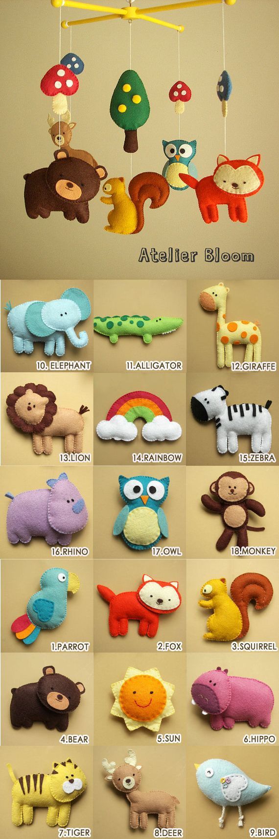 Felt Animal Inspiration, pdf pattern download seems iffy… These look like your