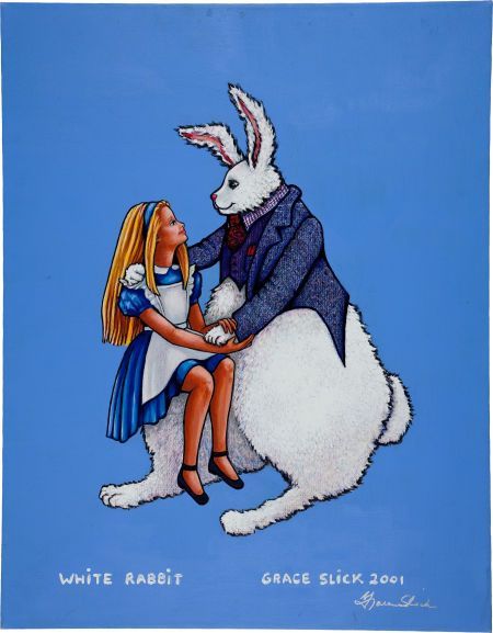 Grace Slick White Rabbit Painting Original Art (2001)