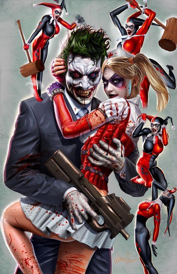 HARLEY QUINN AND JOKER – This piece commemorates the old Harley Quinn costume. T