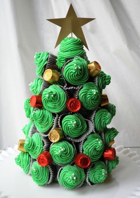 How to make a Cupcake Christmas Tree~