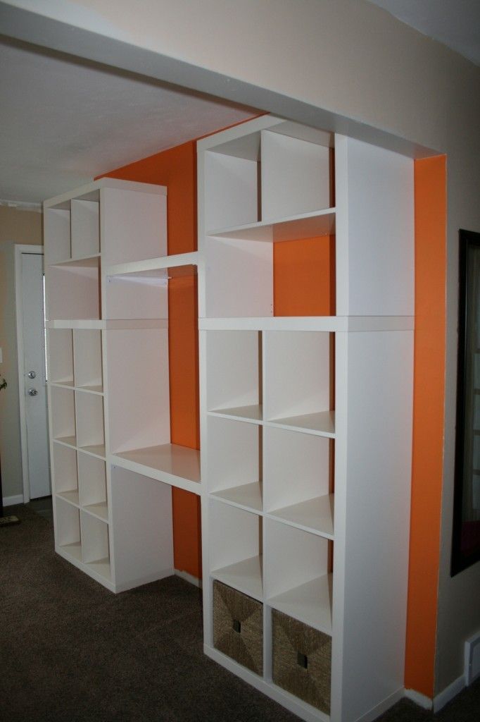 ikea hack – expedit bookcases  I could use this in the family room or library