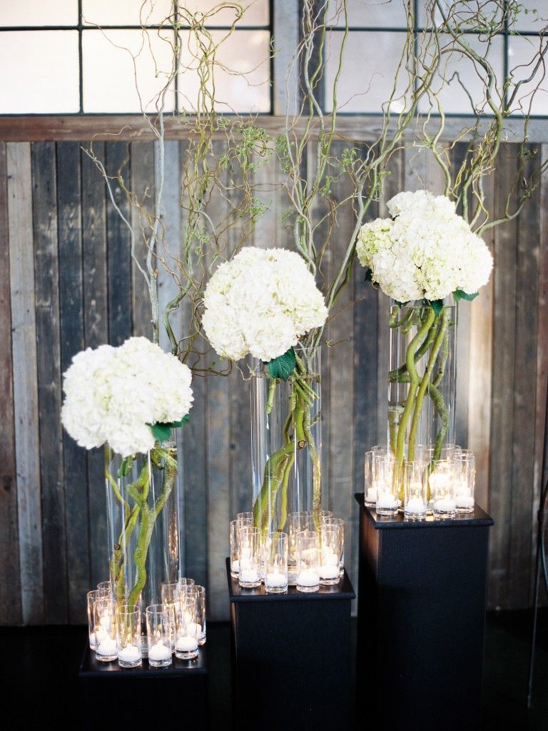 Modern White Hydrangea Wedding Centerpieces/Decor | Sodo Park Wedding | New Crea