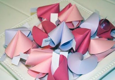 Paper fortune cookies – great idea for Valentine’s or anniversary