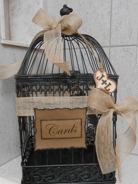 #Rustic Wedding Birdcage Cardholder for gift table  Budget wedding ideas for bri