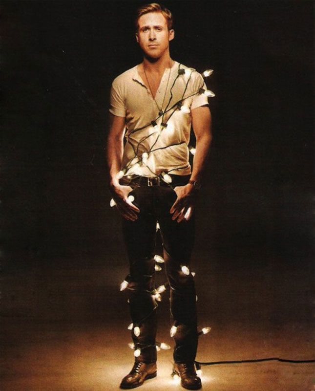 Ryan Gosling Wrapped in Christmas Lights: Ill just leave this here. You can than
