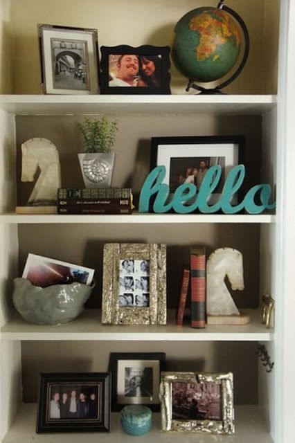 This blog site has numerous examples of bookshelves arrangements using different