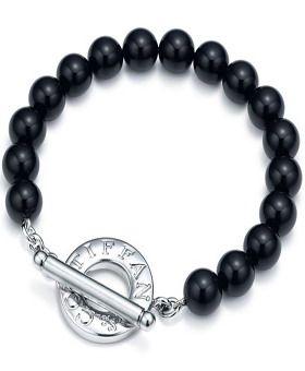 Tiffany & Co black beads toggle bracelet.