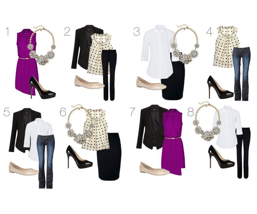 Wardrobe Essentials Outfit Ideas.  Need to learn to mix and match!