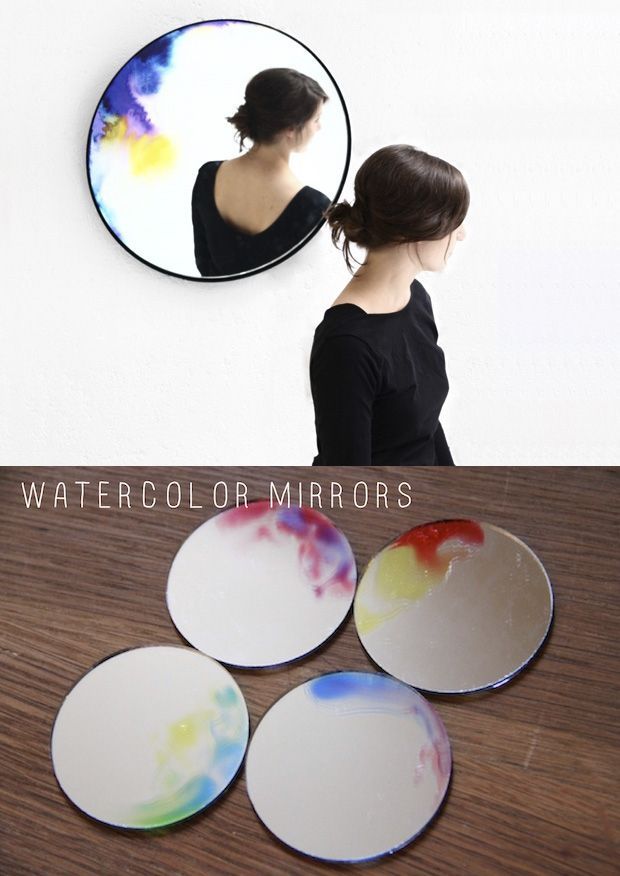 watercolor mirrors  DIY.