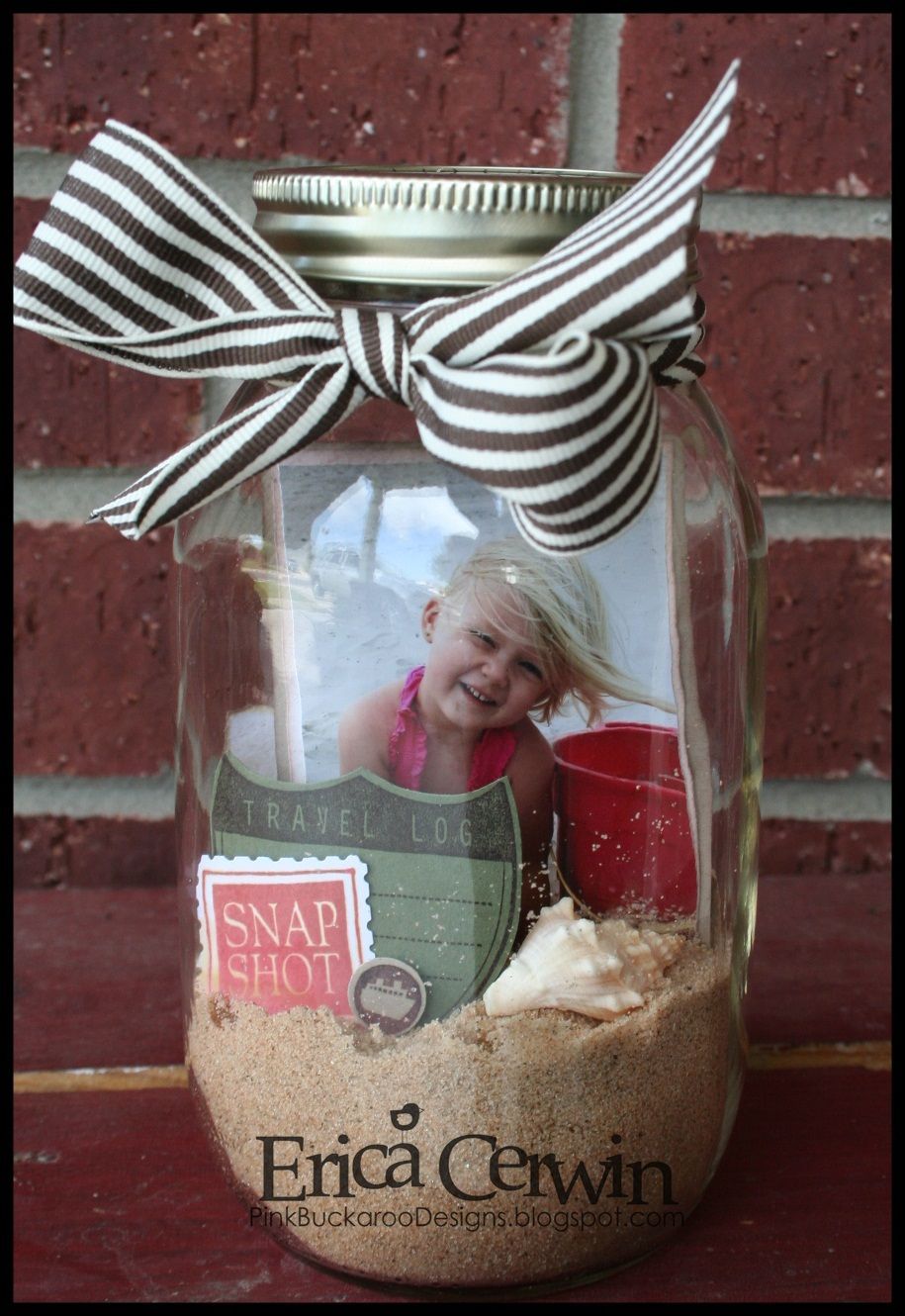 You could do something like this instead of a shadow box with your sand. That wa