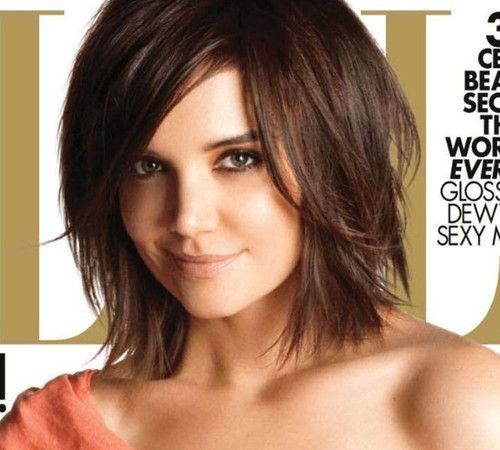 another great  idea! Katie Holmes and a choppy layered bob