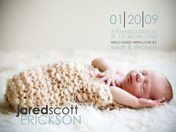 Current favorite baby announcement design by WestWillow on Etsy.