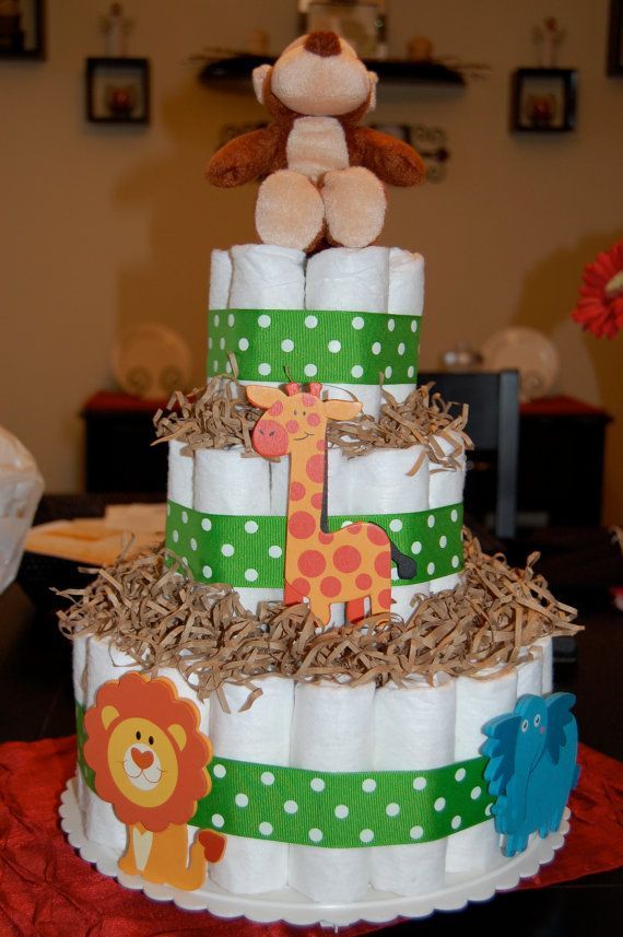jungle diaper cake… sooo extremely obsessed with baby jungle!!!!!