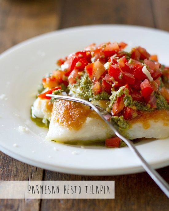 Parmesan Pesto Tilapia – Wow just tried this one and its great.  So easy too! Wi