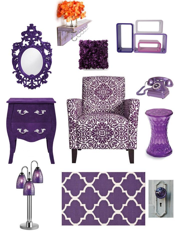 Purple Bedroom Inspiration – The D.I.Y. Dreamer- I would like the mirror, the ni