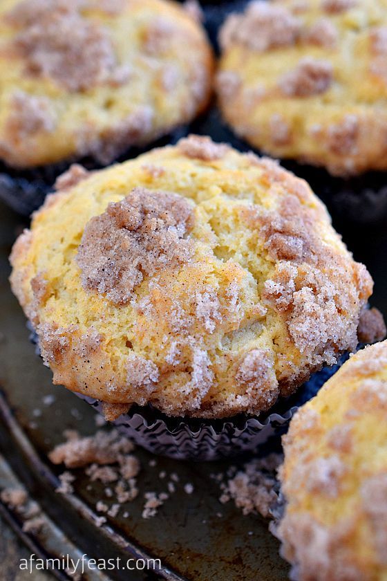 Sour Cream Coffee Cake Muffins – The perfect breakfast muffin! Super moist and d