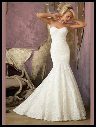 Sweetheart Mermaid Lace Wedding Dress. not a huge fan of the mermaid style but i