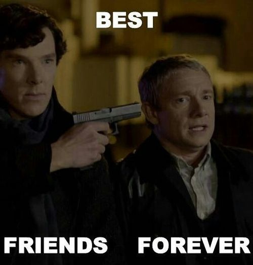 This is perfection. (Even though Sherlock was doing it to protect John and himse