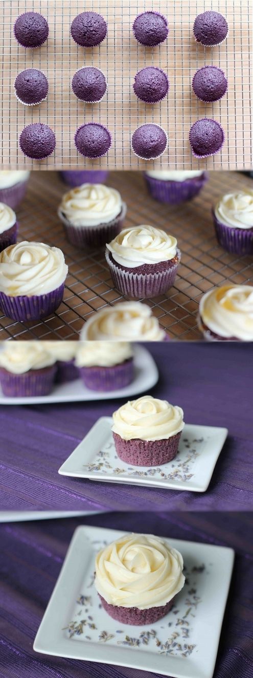Two of my favorite flavors! Lavender Cupcakes with Honey Frosting 1/2 cup (1 sti