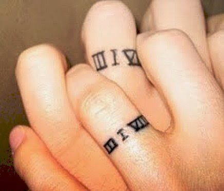 Wedding date in roman numerals, great to have to under my wedding ring since I c