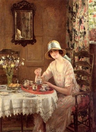 “Afternoon Tea” by William Henry Margetson 1861-1940