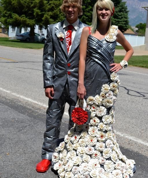 Another duck tape prom pair, I want to play with duck tape!
