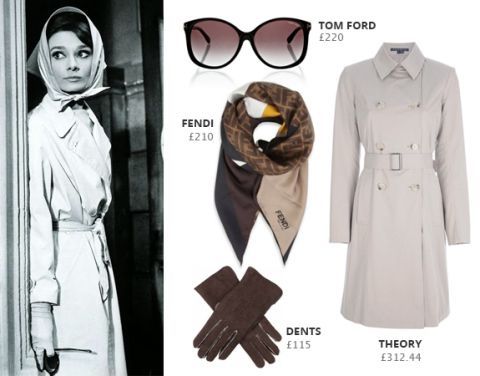 Audrey Hepburns trench coat chic