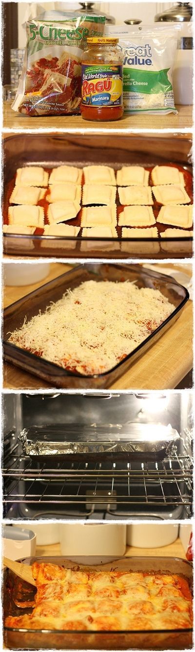Baked Ravioli- quick, easy dinner for “one of those days”.