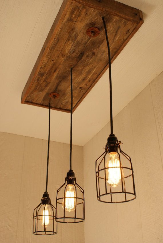 Cage Light Chandelier Cage Lighting Edison by Bornagainwoodworks