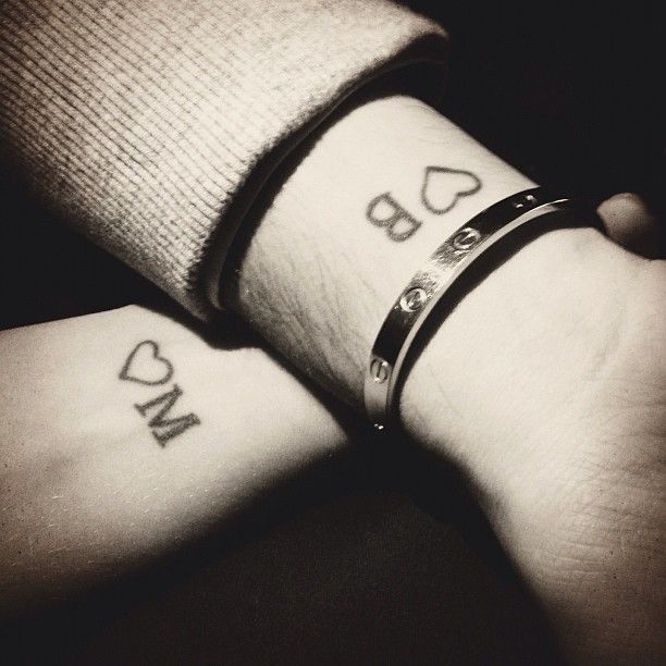 couple tattoo – I love this idea, but I cant help but think “BM”, when mine and