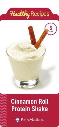 Delicious recipe for a Cinnamon Roll Protein Shake. #wls #rny #weightloss #surge