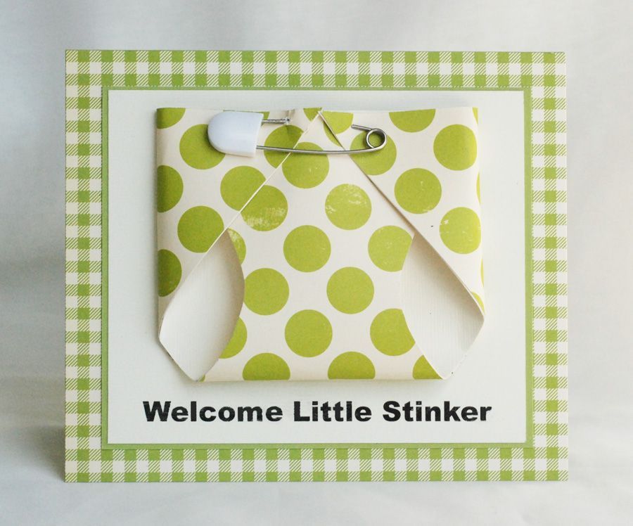 Diaper card made from your paper scraps!  No instructions, but should be easy to