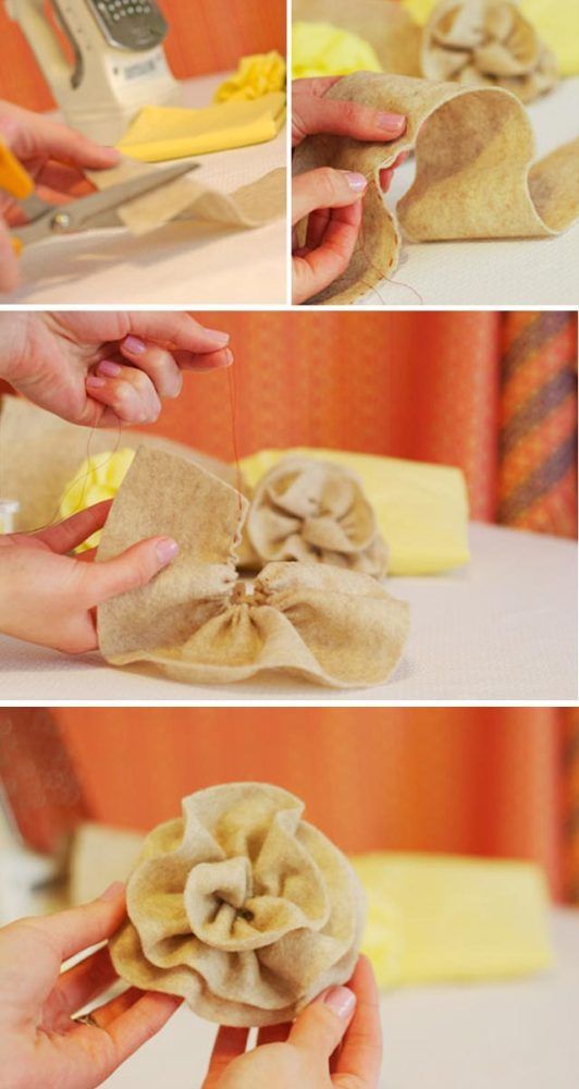 #DIY: Easy Fabric Flowers.  These flowers make an elegant edition to any gift an