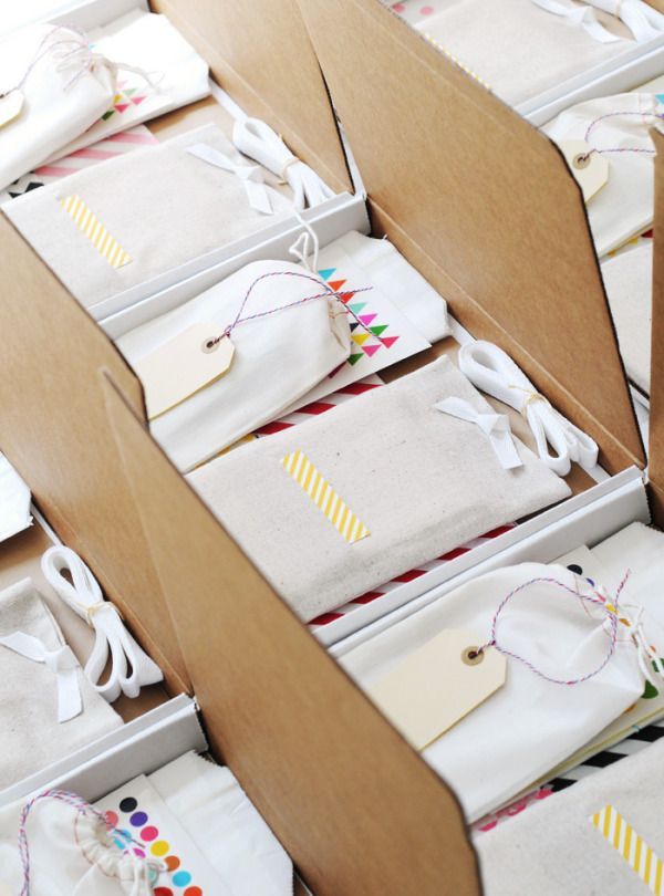 Each goody box held white and kraft sticker paper, glassine bags, Bitty Bags fro