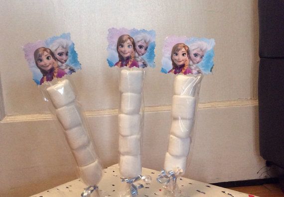 Frozen Disney Princesses Elsa, Anna Birthday Party Marshmallow Favors