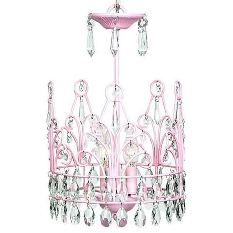 How cute would this be in a princess bedroom!  Smaller scale chandelier for insi