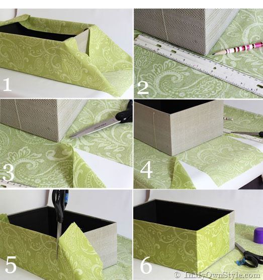 How to cover a box with fabric tutorial